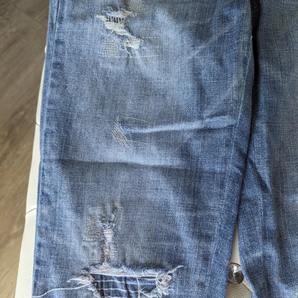 #201 WHBM Jeans Size 4S - Straight Capri Pants - Black & White Stripes Cuff - Picture 10 of 11